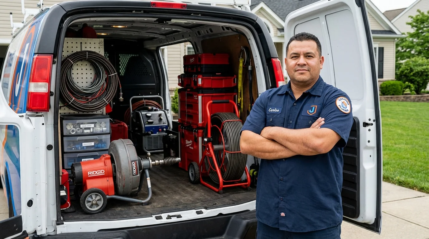 Professional drain cleaning equipment and Johns Plumbing LLC plumber in Picayune