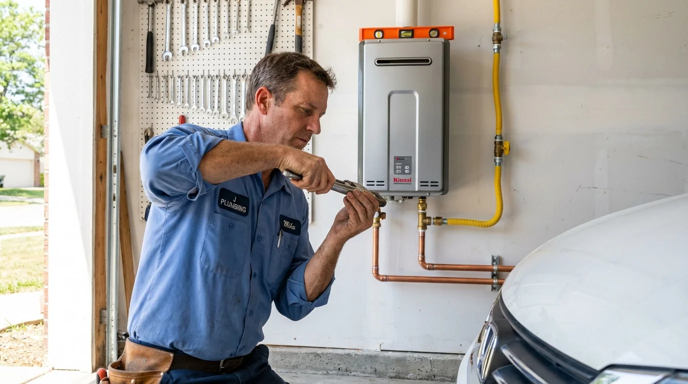 Tankless water heater installation by a Johns Plumbing LLC plumber in Picayune
